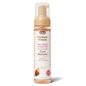 African Pride Curl Mousse Rose Water and Argan Oil 8.5 Ounce (251ml)