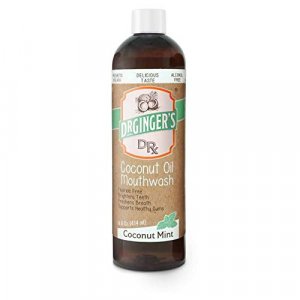 Dr. Ginger's Coconut Oil Pulling Mouthwash, All-Natural Oil Pulling & Xylitol to Target Bad Breath, Support Tongue and Gum Health and Brighten Teeth,