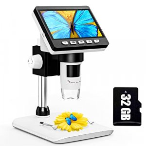 CIMELR LCD Digital Microscope 4.3 inch Handheld USB Microscope 50X-1000X Magnification PCB Coin Soldering Microscope Video Camera for Adults/Kids - 8