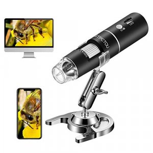 STPCTOU Wireless Digital Microscope 50X-1000X 1080P Handheld Portable Mini WiFi USB Microscope Camera with 8 LED Lights for iPhone/iPad/Smartphone/Ta