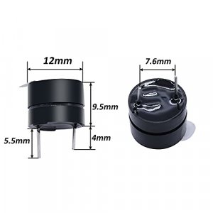 mxuteuk 10pcs DC5V Black Mini Active Piezo Buzzers Electronic Buzzer Alarm Sounder Speaker Beep Tone, Fit for Computers Printers Electronic Component
