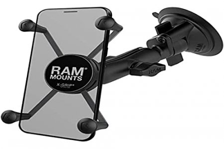 RAM Mounts X-Grip Large Phone Mount with RAM Twist-Lock Suction Cup Base RAM-B-166-UN10U with Medium Arm for Vehicle Windshields