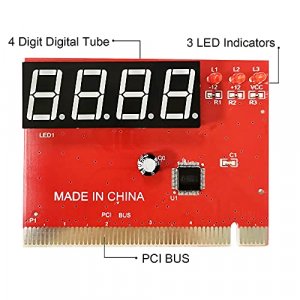 GINTOOYUN PC Diagnostic 4-Digit Card, PCI Computer Motherboard Analyzer Tester, 4 Digit PCI/ISA Post Card Diagnostics Display for Desktop PC(Red)
