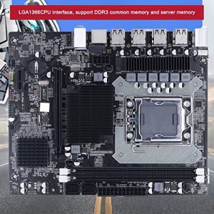 X58 PC Motherboard, LGA 1366 Motherboard 2 DDR3, Gaming Motherboard Support ECC Memory USB2.0 SATA Port PCB Motherboard for Desktop Computer