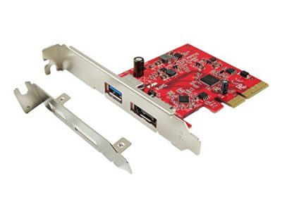 Ableconn PU31A-ESA 1-Port USB 3.1 10 Gbps Type-A & 1-Port eSATA III 6 Gbps PCI Express (PCIe) x4 Host Adapter Card