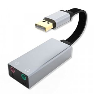 Ucaca USB Sound Card, Audio Adapter External Card with 3.5mm Headphone and Microphone Jack, Stereo Compatible Windows, MAC, Linux, PC,Laptop, Desktop