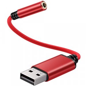 USB to 3.5mm Headphone Jack Audio Adapter, Support USB to TRRS 4-Pole 3.5 aux Port Headset, External Stereo Sound Card for PC, Laptop, PS4,Mac etc (0