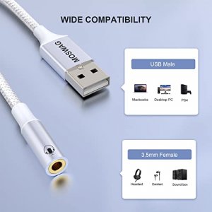 DUKABEL USB to 3.5mm Jack Audio Adapter, USB to Aux Cable with TRRS 4-Pole  Mic-Supported USB to Headphone AUX Adapter Built-in Chip External Sound Ca  - Imported Products from USA - iBhejo