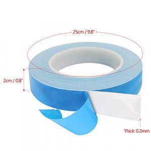 Thermal Adhesive Tape, 25m x 20mm x 0.2mm High Performance Double Side  Thermal Tapes Cooling Pad Apply to Heatsink, LED, IGBT, IC Chip, Computer
