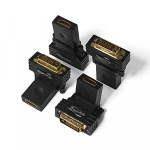 DVI to HDMI, WAVLINK Bidirectional DVI (DVI-D) to HDMI Male to Female Adapter with Gold-Plated Cord 4 Pack