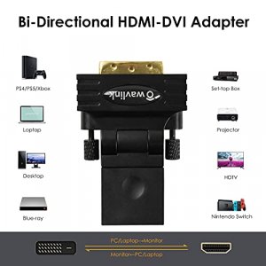 DVI to HDMI, WAVLINK Bidirectional DVI (DVI-D) to HDMI Male to Female Adapter with Gold-Plated Cord 4 Pack