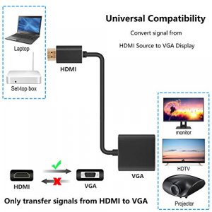 VENTION VGA to HDMI Adapter-1080P Video Dongle Adaptador VGA Converter with  Audio Cable (0.5FT), Male to Female for PC, Laptop Monitor HDTV