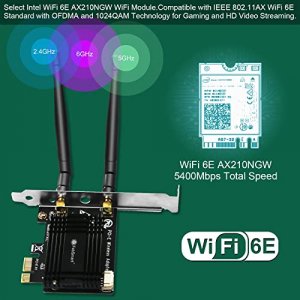 WiFi 6 PCIE WiFi Adapter for Windows 11, 10 64bit, Linux Kernel 5.1 Desktop  PCs, 2.4GHz 574Mbps and 5GHz 2400Mbps, Gaming and Video Streaming PCIE