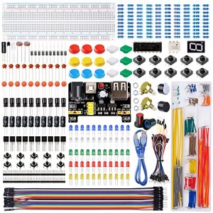  Dorhea Electronics Component Fun Kit with Power Supply Module,  Jumper Wire, Precision Potentiometer, Resistor, Breadboard, Capacitor, LED,  Potentiometer Compatible with Raspberry Pi : Electronics
