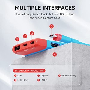 Switch Dock for Nintendo Switch OLED, Hagibis Portable TV Dock Charging  Docking Station with HDMI and USB 3.0 Port Replacement Base Dock Set Type C  to