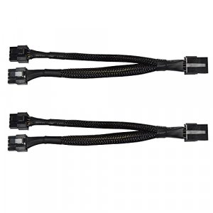 XIWU (2 Pack) GPU VGA PCIe 8 Pin Female to Dual 2X 8 Pin (6+2) Male PCIe GPU Miner Graphics Card VGA Sleeve Braided Extension Cable Splitter (9 inch/
