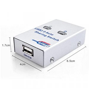 USB Sharing Switch USB 2.0 Peripheral Switcher Adapter Box 2 Computer Share 1 USB Device Hub for Printer Scanner(2 in 1)
