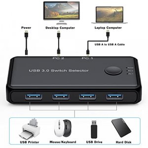 2023 USB 3.0 Switch 2 PC USB Switch Selector USB Bi-directional Switcher  Box USB Sharing Switch 2 Computers for Keyboard, Mouse
