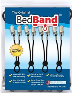 Bed Band Not Made in China. 100% USA Worker Assembled.. Bed Sheet Holder, Gripper, Suspender and Strap. Smooth any Sheets on any Bed. Sleep Better. P