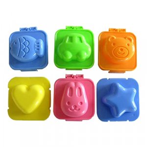 YunKo 6set Fish Car Heart Shape Egg Sushi Rice Mold Mould Decorating Fondant Cake Tool Cookery molds