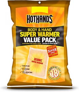 HotHands Body & Hand Super Warmers - Long Lasting Safe Natural Odorless Air Activated Warmers - Up to 18 Hours of Heat - 10 Individual Warmers