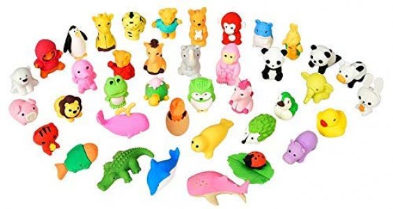 30PCS Joanna Reid Animal Erasers Bulk Assorted Puzzle Erasers Collectible for Classroom Rewards Games Prizes Carnivals and School Supplies Best Gifts