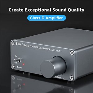 Fosi Audio TDA7498E 2 Channel 160W x2 Stereo Audio Amplifier Mini Hi-Fi Class D Integrated Amp for Passive Speakers with 24V Power Supply