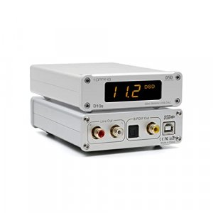 Topping D10s DAC HiFi USB DAC XU208 ES9038Q2M DSD256 384kHz USB Input Coax/Opt/RCA Output Mini Desktop Audio Decoder (Silver)