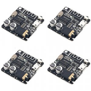 Aideepen 4PCS Audio Receiver Module, BT 5.0 Stereo Audio Amplifier 3.7-5V MP3 Decoder Board Car Speaker Amplifier