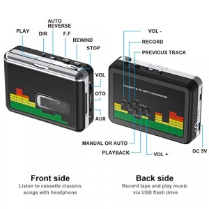 DIGITNOW USB Cassette Player, Portable Walkman Stereo Tape to MP3 Converter, Audio Music Recorder to MP3 Digital File Converter with Earphones, No PC