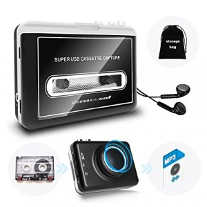 Updated Cassette Player with Speaker-Portable Cassette Tape to MP3 Converter- Convert Tapes to Digital Format via USB, Compatible with Mac Laptops & 