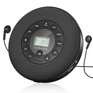 Rechargeable Portable Bluetooth CD Player,Lukasa CD Player Portable,Compact Music CD Disc Player for Car/Travel, Home Audio Boombox with Stereo Speak