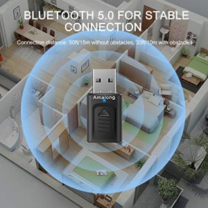 Bluetooth 5.0 USB Transmitter Receiver 4-in-1, HiFi Wireless Audio Adapter, 3.5mm Bluetooth Assisted Adapter for Car TV PC Headset Home Stereo, USB P