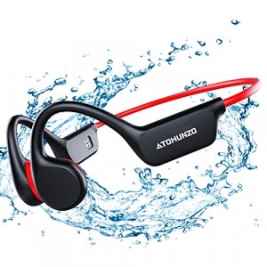 Waterproof Bone Conduction Headphones for Swimming, IPX8 Waterproof 32GB MP3 Player Wireless Bluetooth 5.3 Open-Ear Swimming Headphones with Mic Call