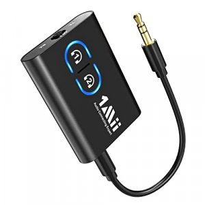 1Mii Bluetooth 5.2 Transmitter Receiver for TV to Wireless Headphones, Dual Link AptX Adaptive/Low Latency/HD Audio, Aux Bluetooth Audio Receiver Ada