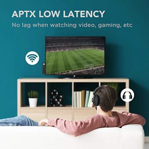 TUNAI Wand aptX Low Latency Long Range Bluetooth Transmitter - Wireless Audio Adapter for Your TV, Home Stereo, PC, Game Consoles - Connect 2 Headpho
