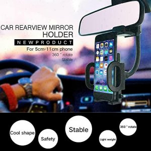 Broobey Car Phone Holder Mount, Rearview Mirror Phone Holder, Cell Phone Holder For Car Iphone 14/Pro/Mini, Google Pixel 3 2 Xl, Galaxy Note 20 S20, 