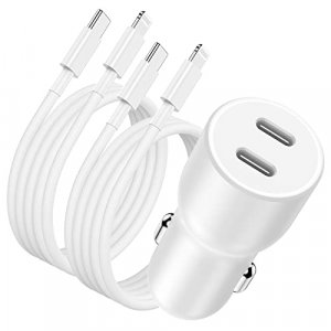35W iPhone 14 13 Fast Charger,Dual USB-C Port Compact Power Adapter PD3.0  GaN Foldable Plug,Fast Wall Charger Block with 6Ft Type C to Lightning  Cable