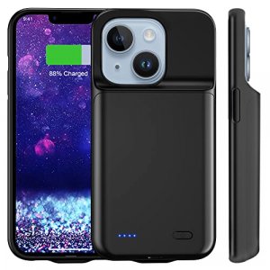 Kooaqq Battery Case For Iphone 14 Plus, 6800Mah Portable Protective Iphone Charging Case Backup Power Bank Battery Case Compatible With Iphone 14 Plu