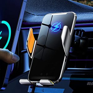 Wireless Car Charger Mount, Bicix Auto-Sensing&Clamping 15W Qi Fast Charger Phone Mount, With Dashboard And Air Vent Holder For Iphone 14/13/12/11 Pr