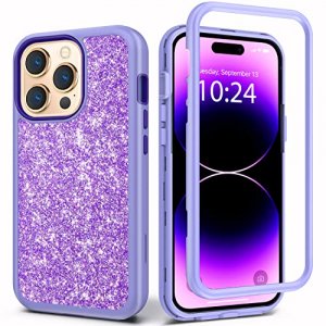 iPhone 14 Plus Case, Rosebono Hybrid Glitter Sparkle Transparent Colorful  Gradient Skin Cover Case For iPhone 14 Plus (Gold/Pink) 