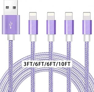 iPhone Charger Lightning Cable, Ironten 1 Pack 6 ft Blue/White Nylon  Braided USB Charging High Speed Data Sync Transfer Cord Compatible with  iPhone 14 13 12 11 Pro Max Xs Max Xr