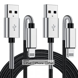 iPhone Charger Lightning Cable, Ironten 1 Pack 6 ft Blue/White Nylon  Braided USB Charging High Speed Data Sync Transfer Cord Compatible with  iPhone 14 13 12 11 Pro Max Xs Max Xr