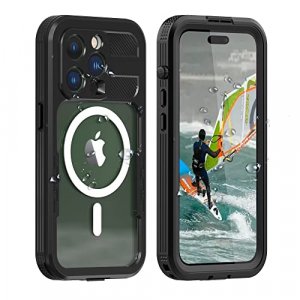 Nowvnvuy Iphone 14 Pro Max Waterproof Case With Screen Protector, Full Body Heavy Duty Protection Magnetic Case, Shockproof, Dustproof, Snowproof Cas