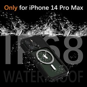Nowvnvuy Iphone 14 Pro Max Waterproof Case With Screen Protector, Full Body Heavy Duty Protection Magnetic Case, Shockproof, Dustproof, Snowproof Cas
