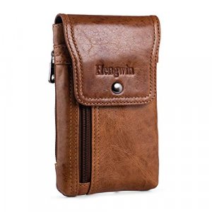 Hengwin Leather Cell Phone Holster Compatible with iPhone 14 Plus 13 Pro Max XR Samsung Galaxy A14 A54 S23 S22 Ultra Belt Pouch Crossbody Purse