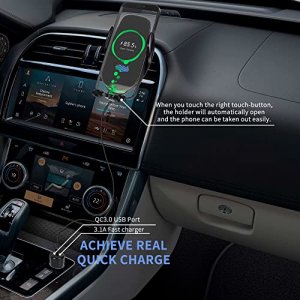 Vavolo Wireless Car Charger 15W Qi Smart Fast Charging Auto Clamping Car Charger Phone Mount Phone Holder For Iphone 14 13 12 11 Pro Max Xs, Samsung 