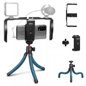 Smartphone Video Rig Aluminium Alloy Filmmaking Case Phone Video Stabilizer Grip Tripod Mount For Videomaker Film-Maker Video-Grapher For Iphone 14/1