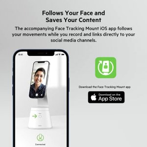 Belkin Face Tracking Phone Mount, Magsafe Compatible Cellphone Stand With Movement Tracking Video Filming Kit For Content Creators, Vlogging, For Iph