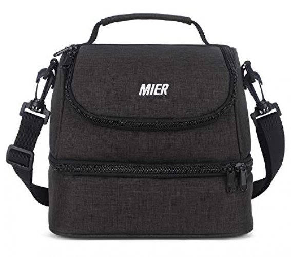 MIER Insulated Lunchbox Bag Totes for Kids, Navy Blue